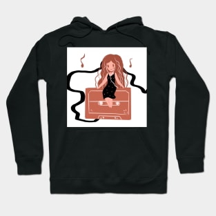 Classic tape girl cute kawaii doodle style anime cassette Hoodie